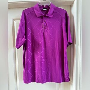 Nike Polo Shirt Medium Purple Swoosh Golf Dri-Fit Men